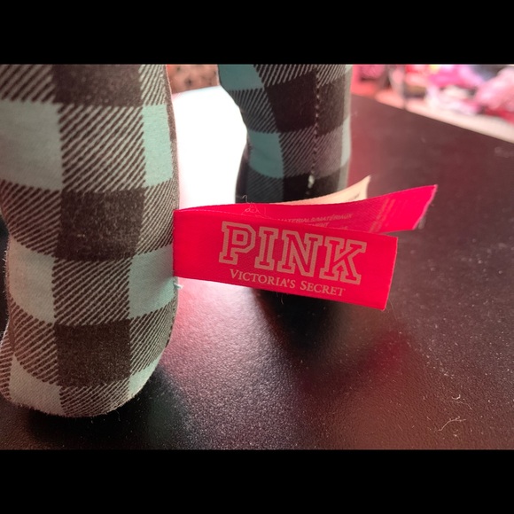 VS PINK NWT Large Blue Turquoise Plaid Dog - Picture 3 of 5